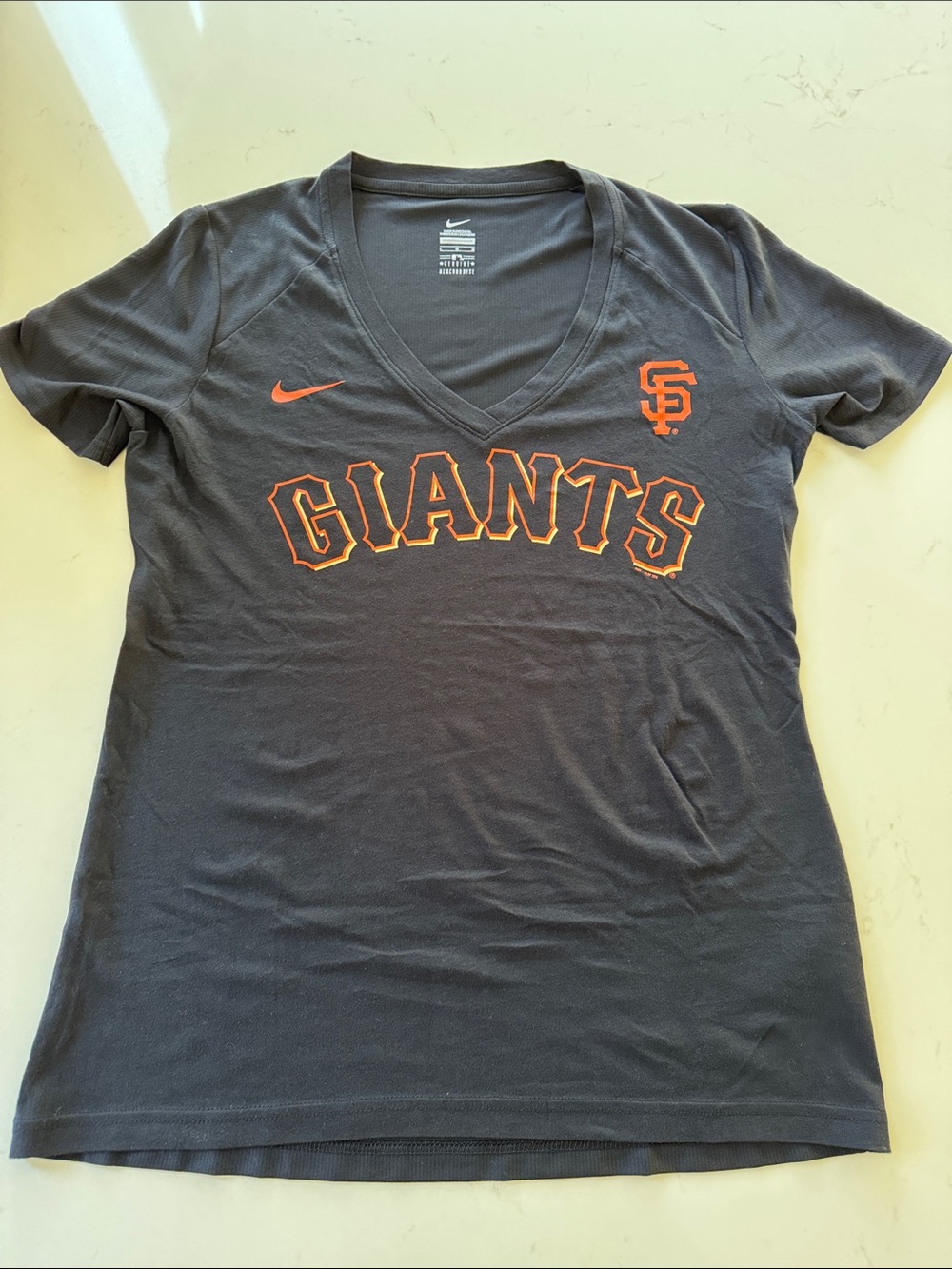 Nike Black & Orange San Francisco Giants V-Neck Tee Size: L NWOT